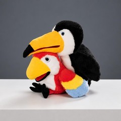 10″ Bird Hand Puppet Plush Toucan Parrot Eagle Owl Story Toy
