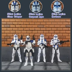 3.75 Inch Clone Trooper 1/18 501st 104th Wolffepack 212th Cody Action
