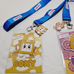 2 LankyBox Boxy Foxy Lanyard Charm Card Character Happy Friends