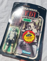 Star Wars Vintage Biker Scout Kenner Mexico ROTJ 65 Back-D 1983 Short Mouth MOC