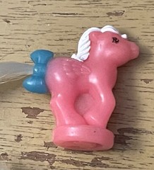 Vtg My Little Pony Petite Ponies Glow In The Dark Magic Candle Pink White Mane