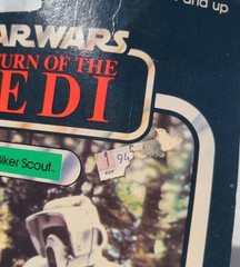 Star Wars Vintage Biker Scout Kenner Mexico ROTJ 65 Back-D 1983 Short Mouth MOC