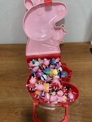 2003 Peppa Pig Figure Lot House Carry Case 75+ Figures 5 Cars Furniture Bundle