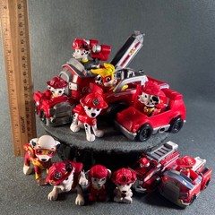 Paw Patrol Marshall Action Figure Fire Pup Truck Vehicle Lot Spin Master