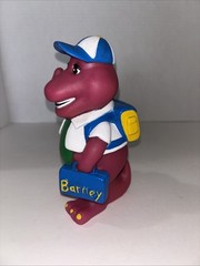 Vtg 1992 Lyons Group 7″ Barney Purple Dinosaur Coin Piggy Bank Back to School