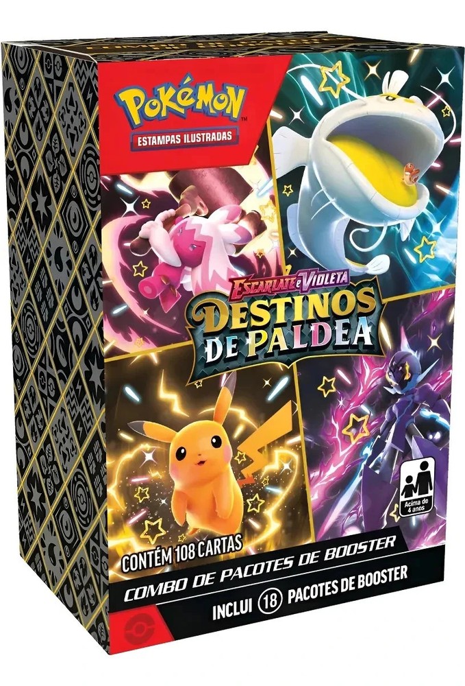 Pokemon TCG Paldean Fates Booster Box 18 Packs Portuguese Destinos de Paldea