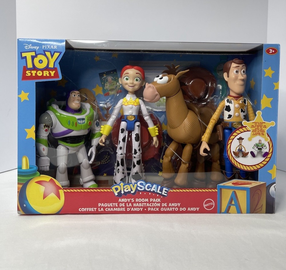 Disney Toy Story Andy’s Room 4 Figure Set Bullseye Woody Jessie Buzz Playscale