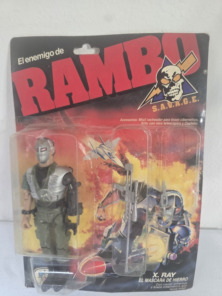 Scarce ” Distri Toys ” Argentina – Rambo MOSC,Factory-Sealed X-RAY (JOHN BLACK)