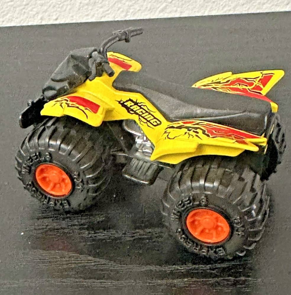 Turbo Wheels Yellow ATV Quad Runner Die-cast & Plastic toy model EX 500 3.25″x2″