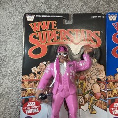 MATTEL LJN WWE SUPERSTARS JESSE THE BODY VENTURA BLUE & BLACK CHASE CARDS