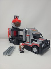 Rare Paw Patrol Big Truck Pups Al Deluxe Big Truck Set w/2 Beams And Log