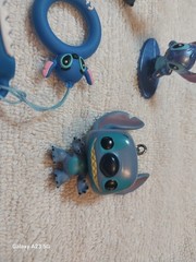 Disney Stitch Figure Lot Of 5 Metal, Rubber, Plastic