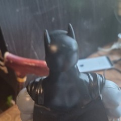 Batman Action Figure Plastic Gray/Black/Yellow w/ Cape 11 in