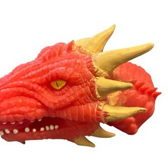 Schylling Red Fire Breathing Dragon Hand Puppet super stretchy latex free