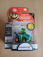 Nintendo Mario Kart YOSHI Coin Racer by Jakks Pacific Pull-n-Go Stunts BRAND NEW
