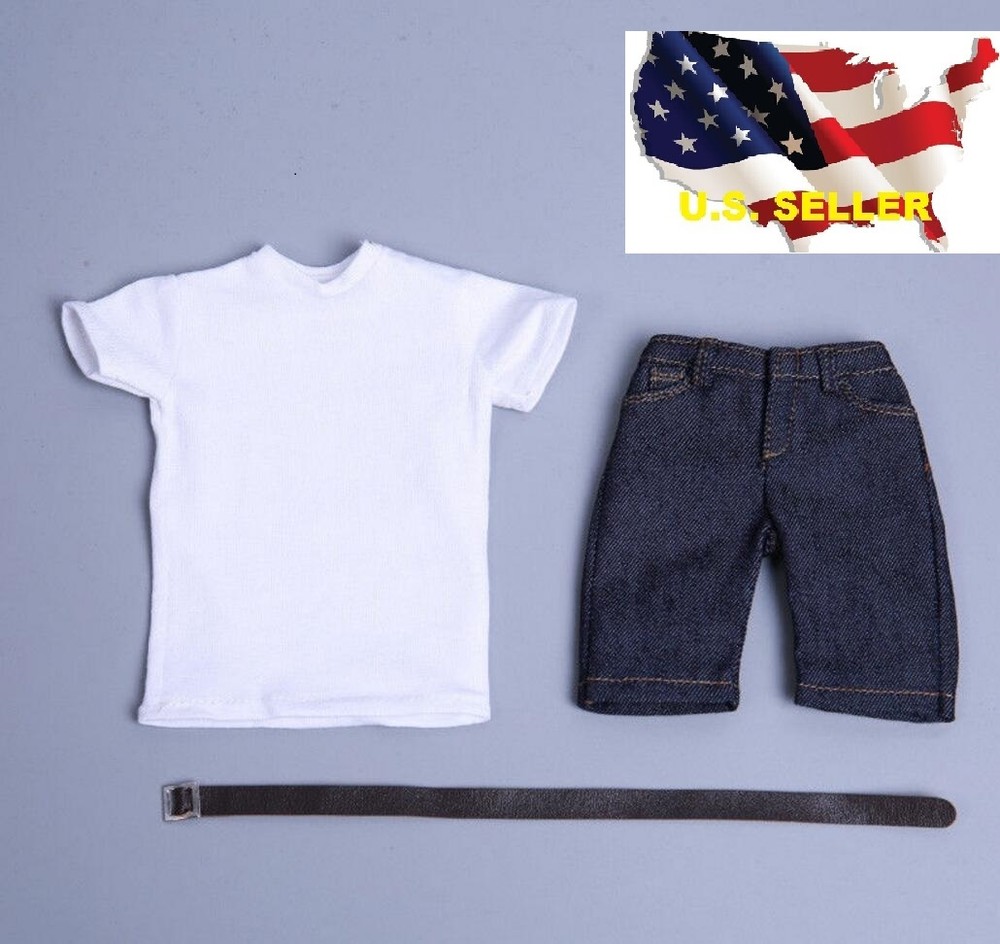1/6 men summer casual shirt short Jeans hot toys phicen muscular Ganghood ❶USA❶