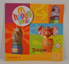 RARE 2005 Terk 6.75″ McDonald’s EUROPE Movie Figure Drink Bottle Disney Tarzan