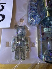 Medicom BE@RBRICK x Anever 3rd Version clear blue 400% and 100% set Bearbrick
