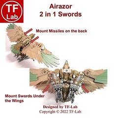 2 in 1 Swords Upgrade Kit for Transformers Studio Series SS 97 Airazor TF-Lab