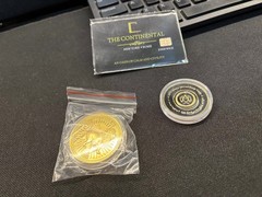 JOHN WICK CONTINENTAL ADJUDICATOR GOLD COINS HOTEL CARD COLLECTORS COSPLAY PROP