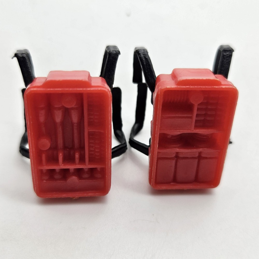 The A-TEAM B.A. BARACUS [Mr. T] & HANNIBAL Red Tool Backpack Accessory Lot Of 2