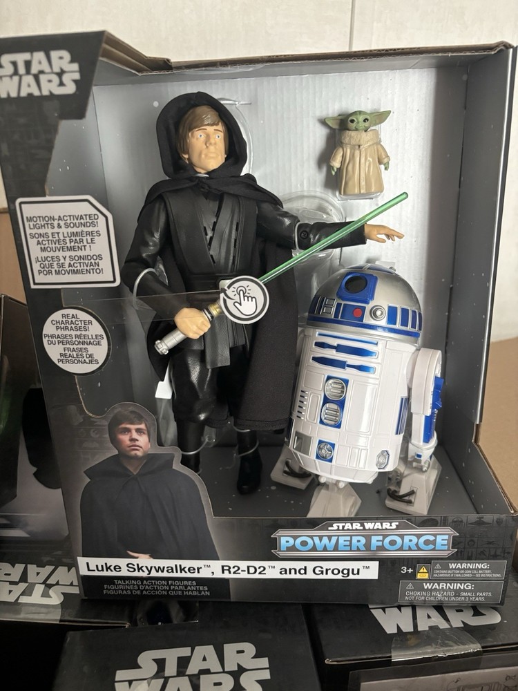 Star Wars Power Force Talking Luke Skywalker R2-D2 and Grogu Action Figures NEW