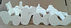 Vintage 1970 Louis Marx & Co. White Plastic Apollo Astronaut Figures Lot of 4