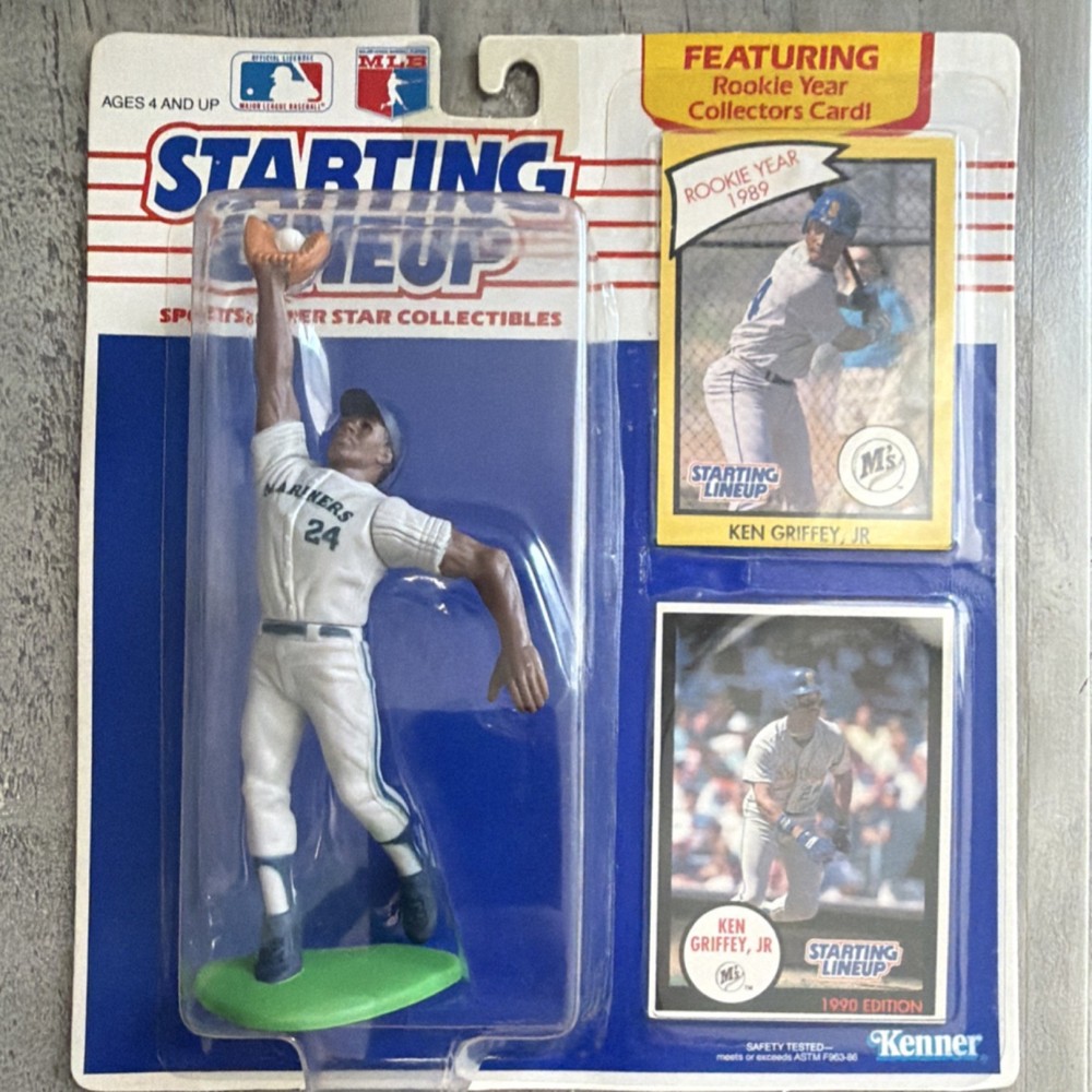 Kenner Starting Lineup Ken Griffey Jr 1990 Edition MLB Figure w/ Collectors Card