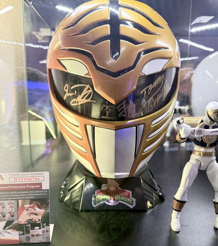 White Ranger Helmet SIGNED Jason David Frank Power Rangers Lightning Collection