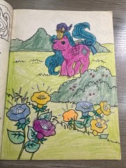 My Little Pony All Day Long Coloring Book G1 Some Pages Colored 1988 Vintage
