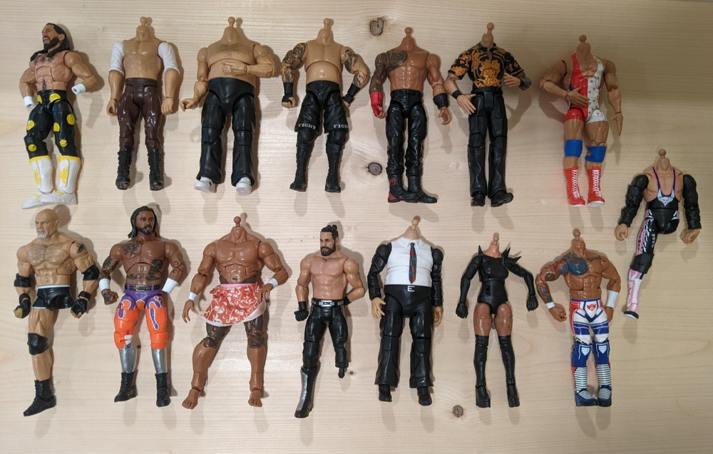 WWE Figures Parts Lot Damaged Missing Parts Flaws No Heads Mixed Elite & Regular
