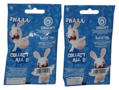 Raving Rabbids Light Ups Clip-On Dangle Full Sculpt Figure Keychain Lot – (2 Bl