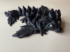 Articulated Baby Crystal Dragon Wyvern 5.5 inch Burnt Titanium