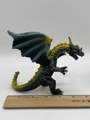 2 Dragon Action Figures 2007 Green Yellow “Dark Dargon” & Plastoy Red Yellow 👀