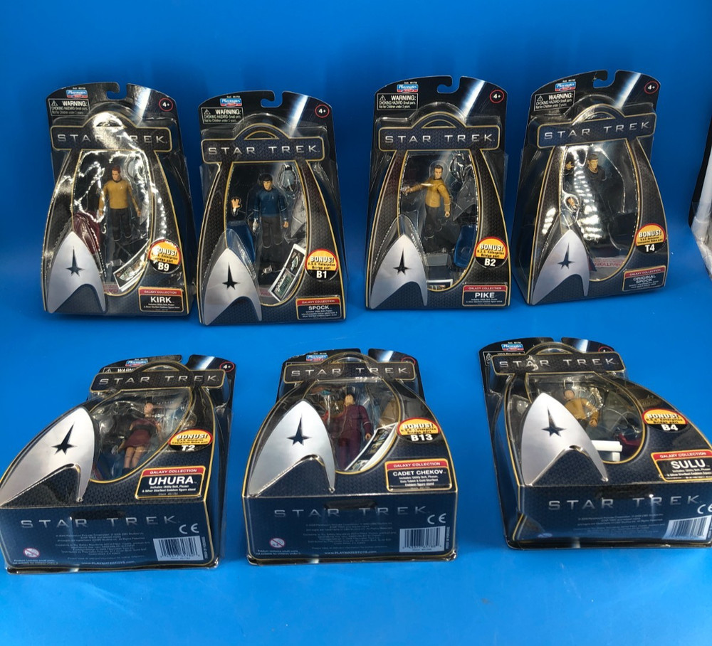 2009 Star Trek Galaxy Collection LOT 7 Figures Playmates Kirk Spock MOC