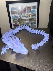 3D Printed Crystal Dragon Flexible Full Articulated Dragon Desk Toy Decoration