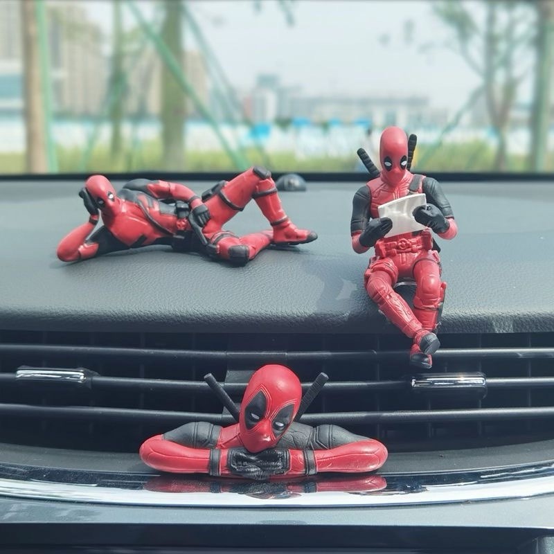 3Pcs Collectible Deadpool Action Figure Perfect Gift for Kids and car decoration