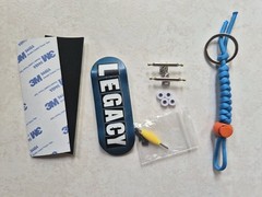 Legacy 34mm Professional Fingerboard BLU Complete Skateboard W/ Keychain Leash