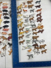 Lot of 105 Various Land Animals Farm Toy Figures Cow Horse Dog Pig Sheep Cat ETC