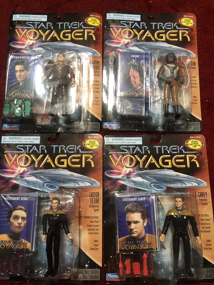 4 Different Unopened 1996 Playmates Star Trek Voyager Figures