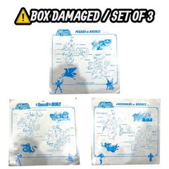 Box Damaged Vintage Saint Seiya Bronze Blister Card Ver Seiya, Shiryu, Shun Set