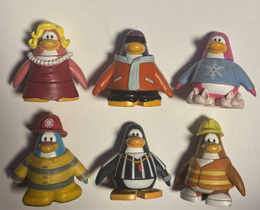 Jakks Disney Club Penguin Mix N’ Match Used Figure Set Of 6