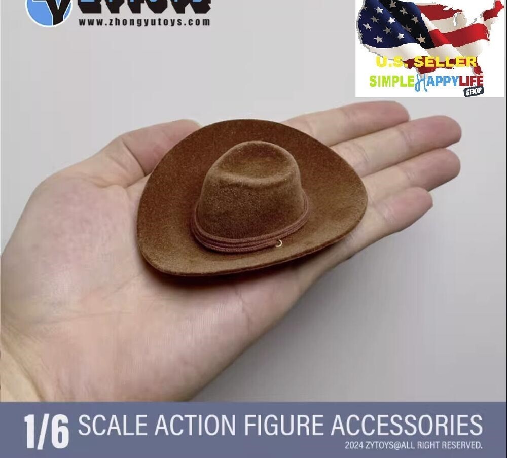1/6 brown cowboy hat for 12″ figure hot toys phicen worldbox ganghood ❶USA❶