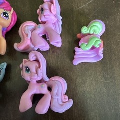 My Little Pony Mini Figures Lot (4) Bundle Pink Orange Blue Set Play Horse