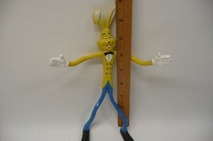 “BENDY” Rabbit TOYEaster Unlimited Rubber Pose 70s 80s tuxedo Yellow
