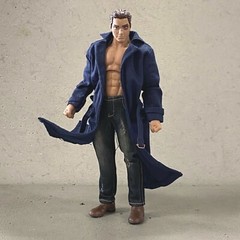 PB-LTC-NVB: 1/12 Navy Blue Wired Trench Coat for 6″ action figure (No Figure)