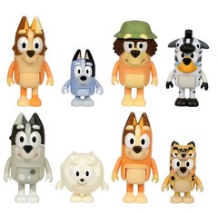 Bluey Friends – Family Dress Up Fun – 8 Figure Multi Pack – Bluey Trixie – New