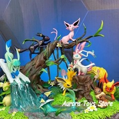 27cm Eeveelution Pokemon Figure Eevee Evolution PVC Model Statue