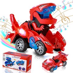 Battery-Powered Dinosaur Car with Flashing Lights & Sounds – Ideal Gift for Kids