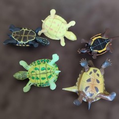 Kaiyodo Turtle Figure Set of 5 Collectible Sea Creatures, Varies in Size